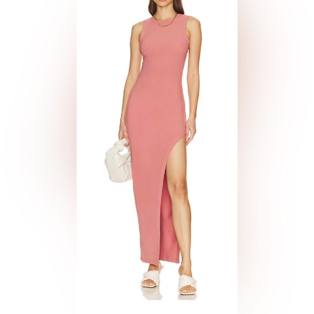 Superdown Pink Asymmetrical Bodycon Dress with Halter Neckline XXS